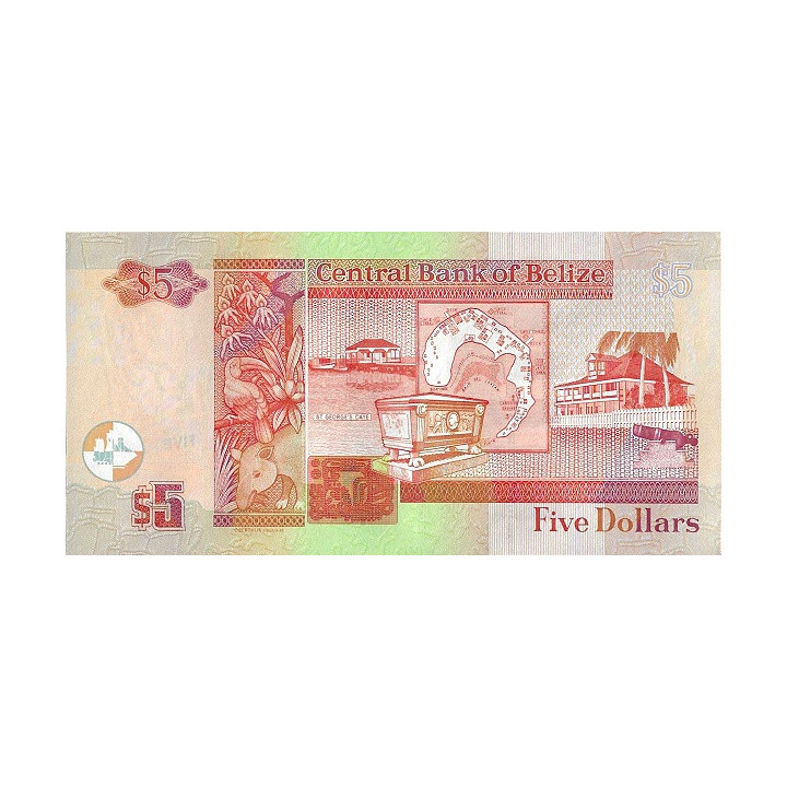 Belize 5 Dollars 2022 P67