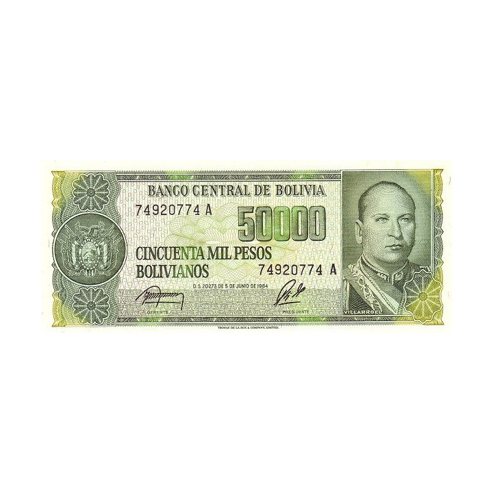 Bolivia 50000 Pesos 1984 P170a2