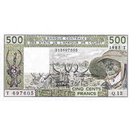Västafrikanska Stater 500 Francs 1985 T Togo P806T