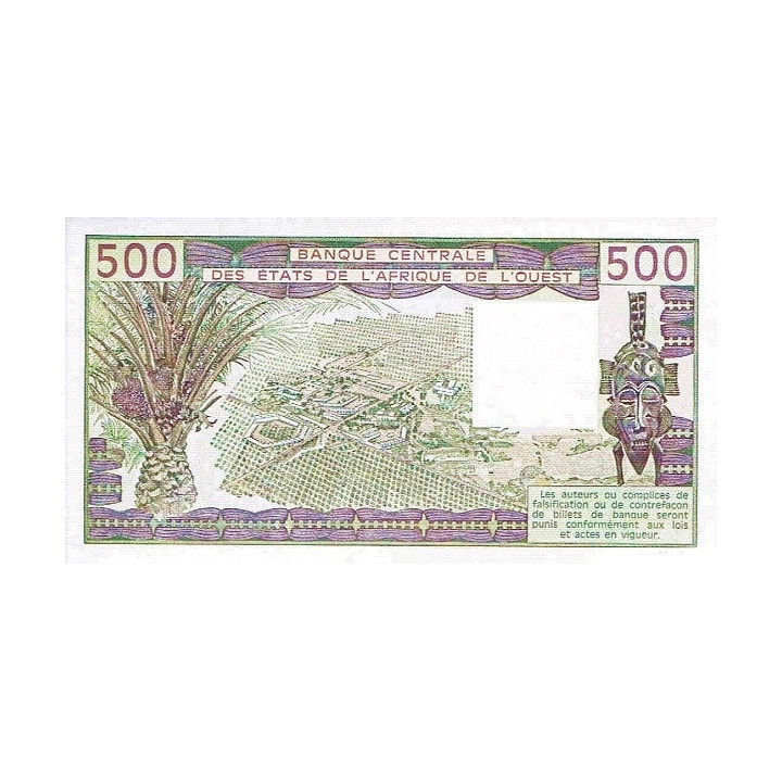 Västafrikanska Stater 500 Francs 1985 T Togo P806T