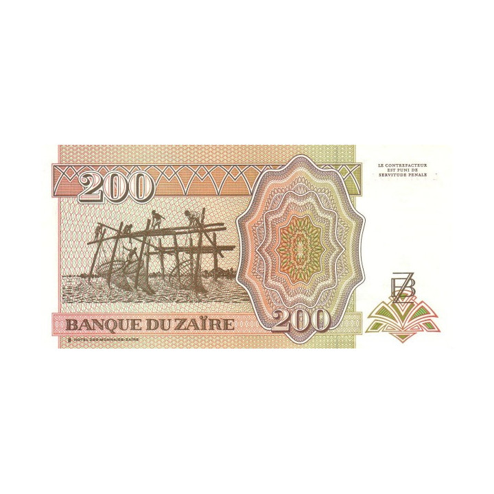 Zaire 200 Nouveaux Zaires 1994 P-61