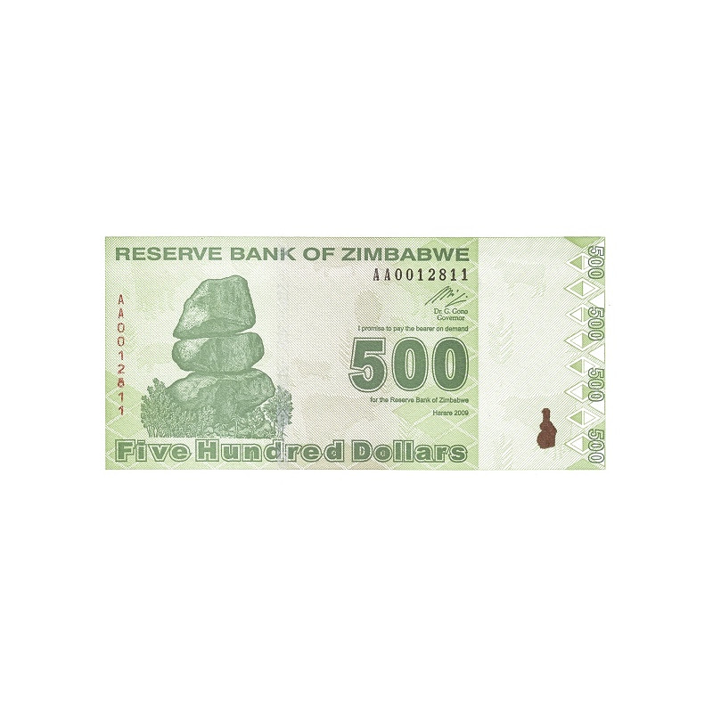 Zimbabwe 500 Dollars 2009 P-98