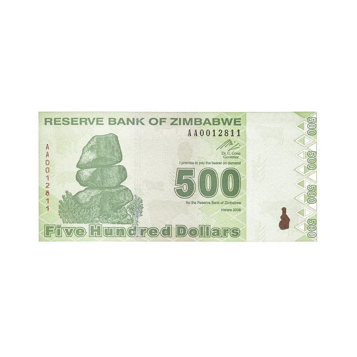 Zimbabwe 500 Dollars 2009 P-98