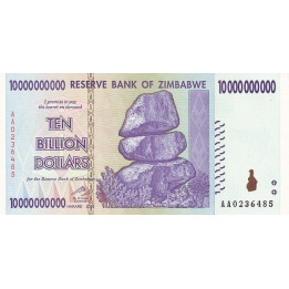 Zimbabwe 10 Billion Dollars 2008 P-85
