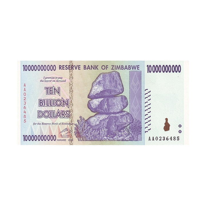 Zimbabwe 10 Billion Dollars 2008 P-85