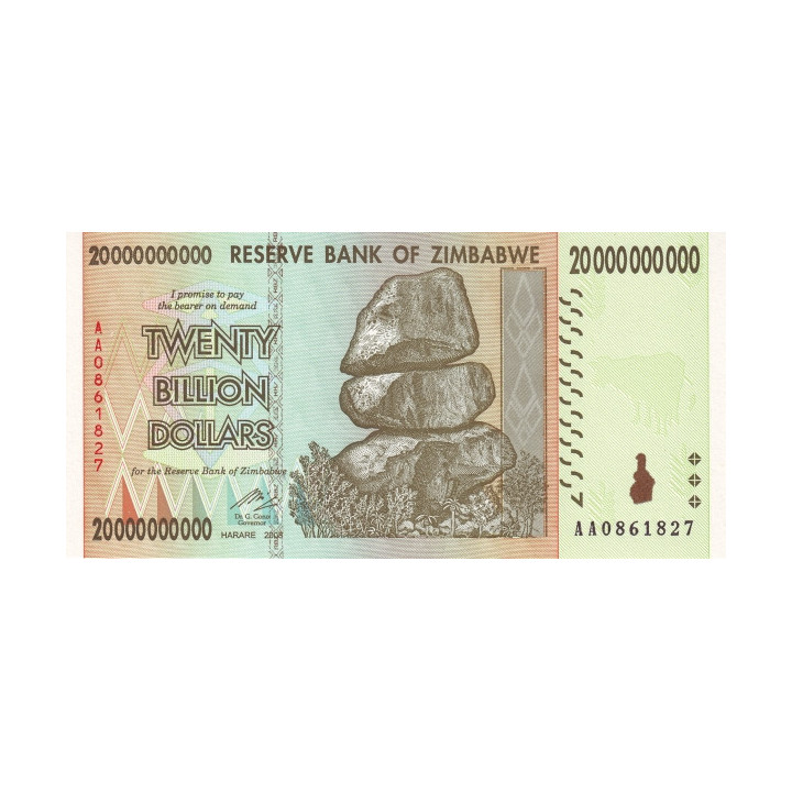 Zimbabwe 20 Billion Dollars 2008 P-86