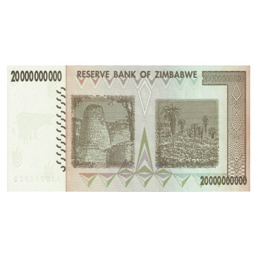 Zimbabwe 20 Billion Dollars 2008 P-86