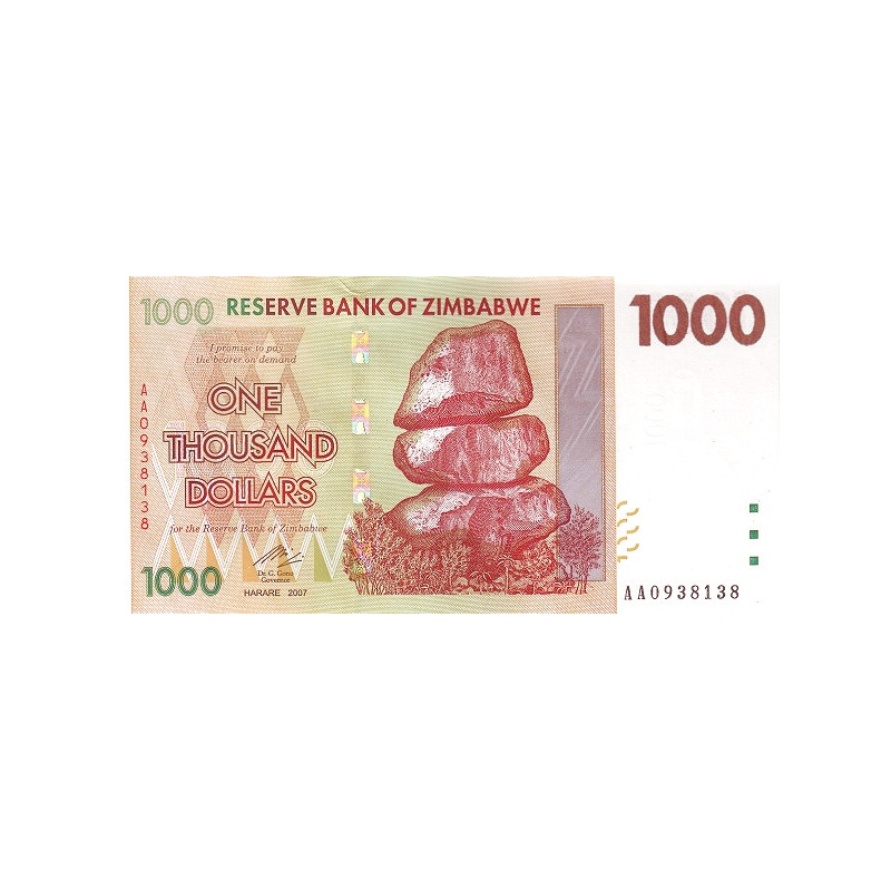 Zimbabwe 1000 Dollars 2007 P-71
