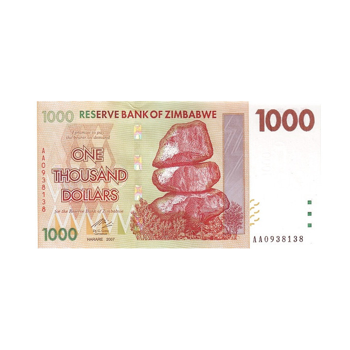 Zimbabwe 1000 Dollars 2007 P-71