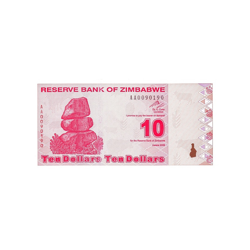 Zimbabwe 10 Dollars 2009 P-94