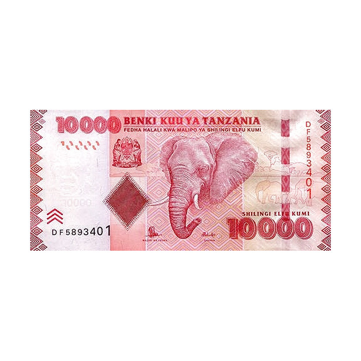Tanzania 10 000 Shilingi 2010-2015 P-44b UNC