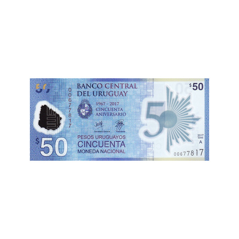 Uruguay 50 Pesos 2017 P-100