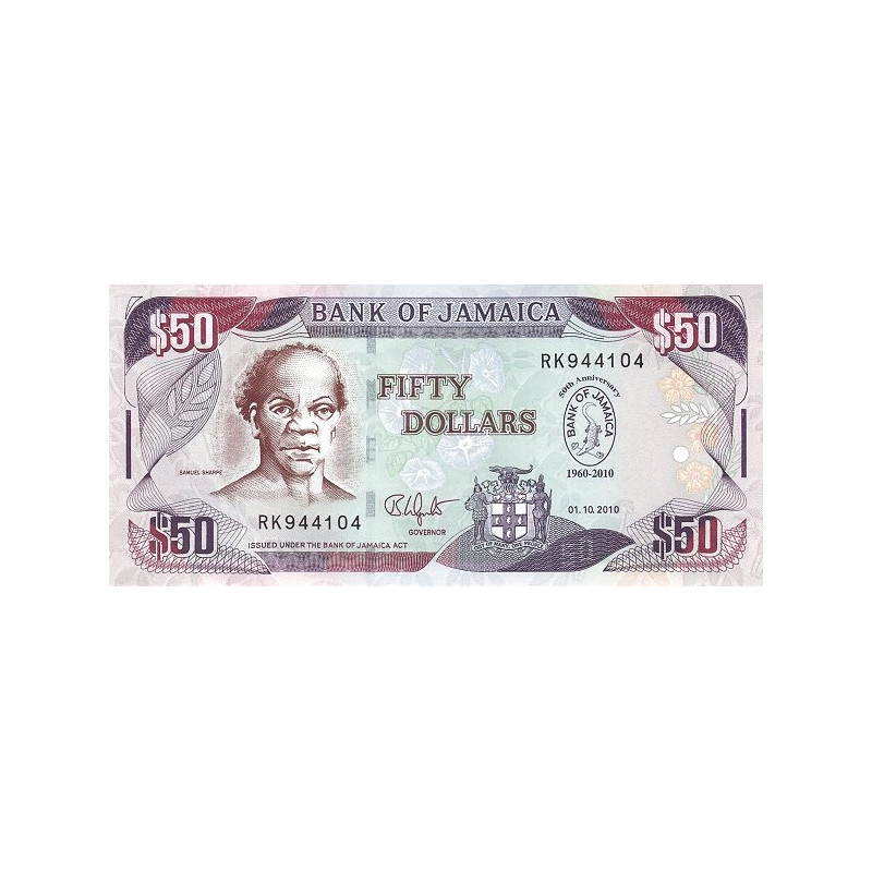 Jamaica 50 dollars 2010 P-88