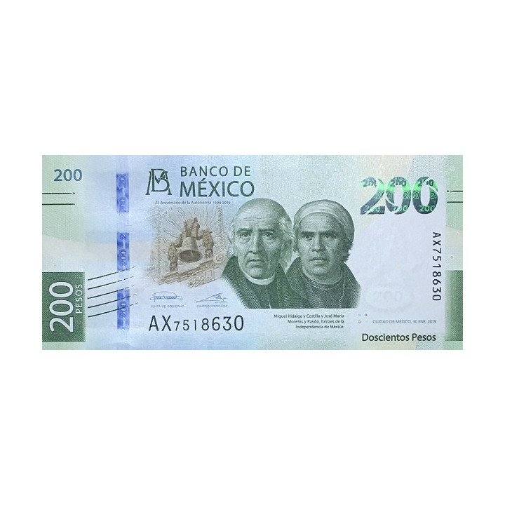 Mexico 200 Pesos P-new1 jubileumssedel