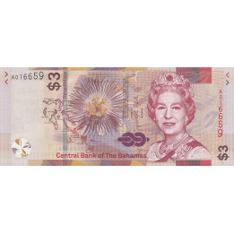 Bahamas 3 Dollars 2019 P-new