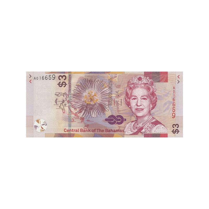 Bahamas 3 Dollars 2019 P-new
