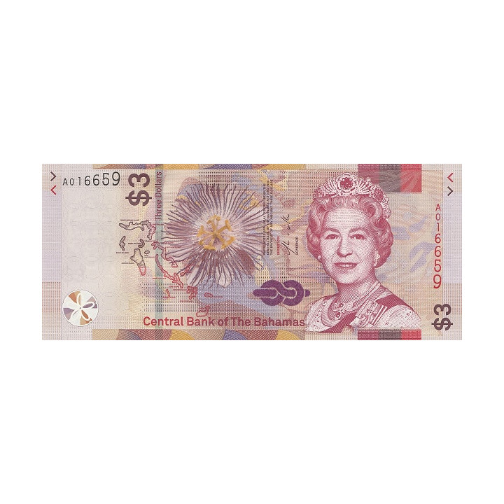 Bahamas 3 Dollars 2019 P-new
