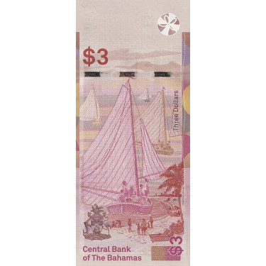 Bahamas 3 Dollars 2019 P-new