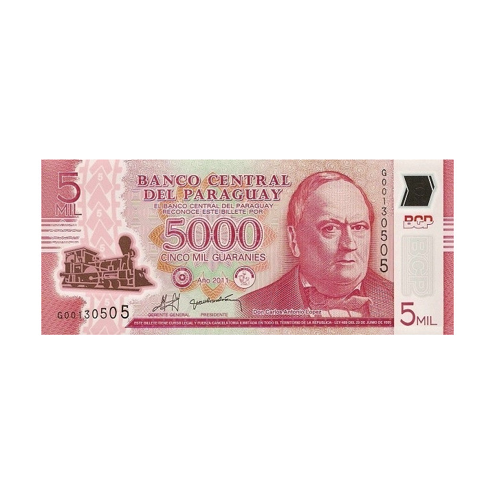 Paraguay 5000 Guaranies 2011 P-234a