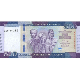 Liberia 500 dollars 2016 P-36a