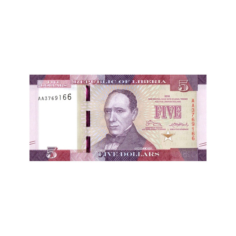 Liberia 5 Dollars 2016 P-31a