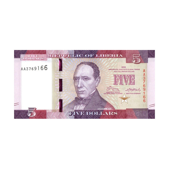Liberia 5 Dollars 2016 P-31a