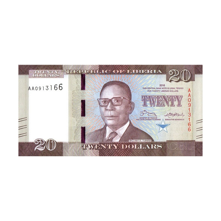 Liberia 20 Dollars 2016 P-33a