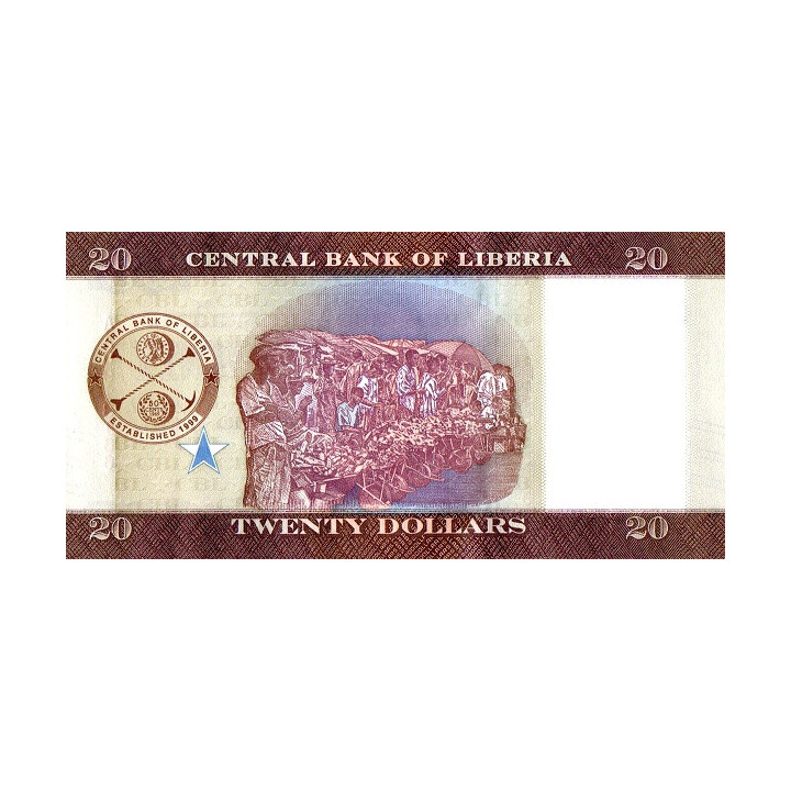 Liberia 20 Dollars 2016 P-33a