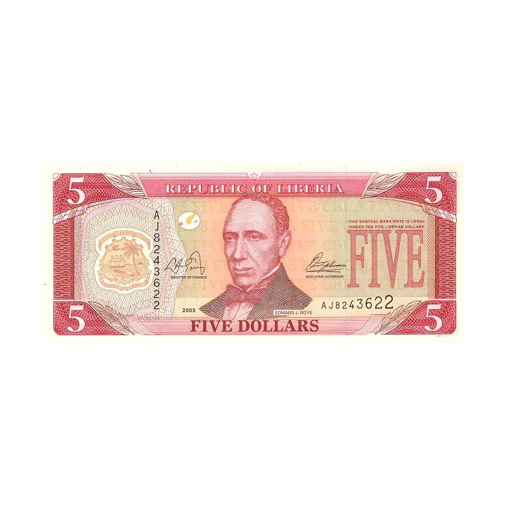 Liberia 5 Dollars 2003 P-26a