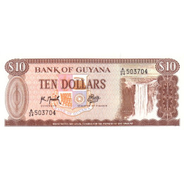 Guyana 10 Dollars 1992 P-23f