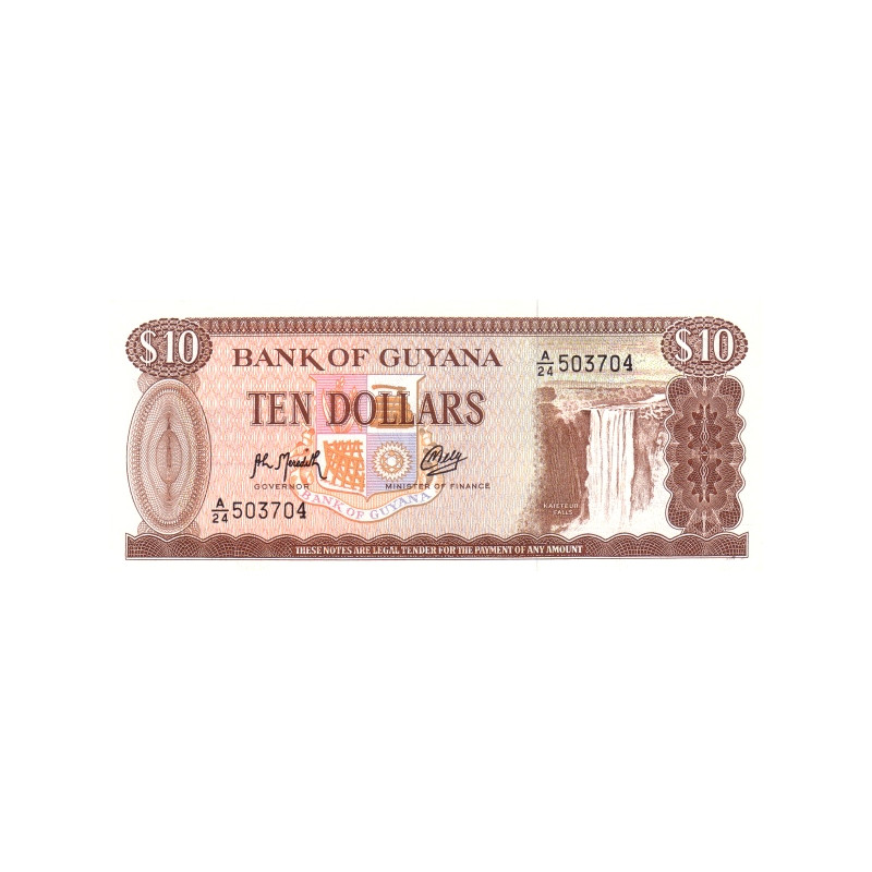 Guyana 10 Dollars 1992 P-23f