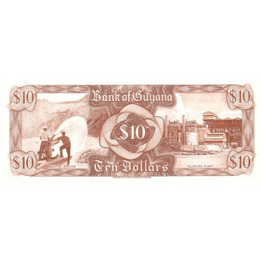Guyana 10 Dollars 1992 P-23f