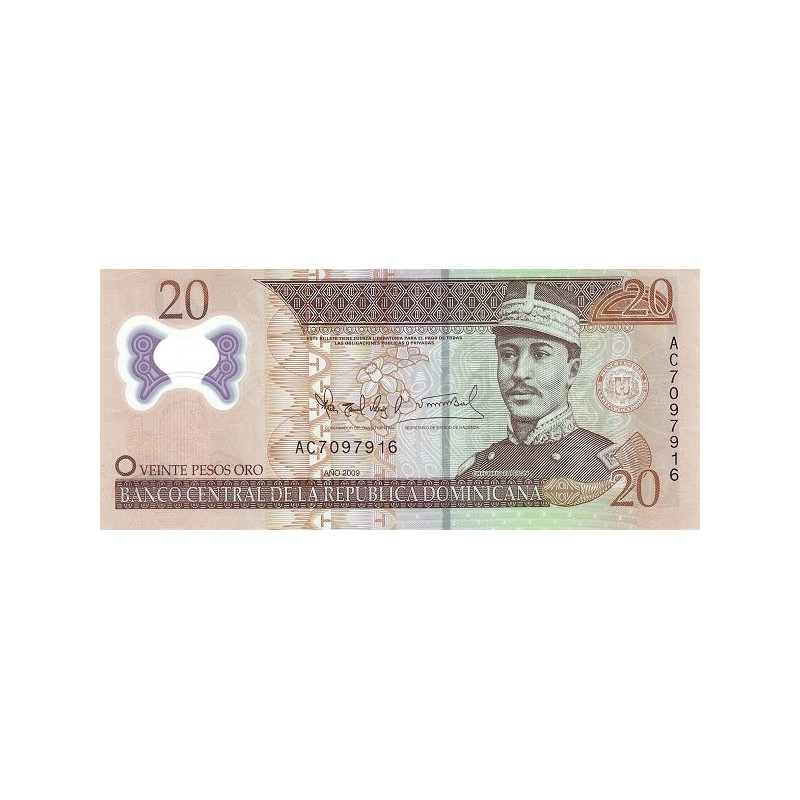 Dominican Republic 20 Pesos Oro 2009 P-182