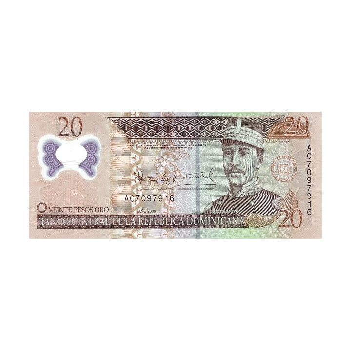 Dominikanska Republiken 20 Pesos Oro 2009 P-182