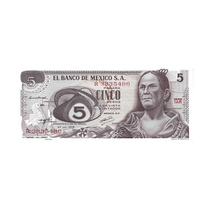 Mexico 5 Pesos 1972 P-62c1