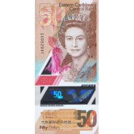 Eastern Caribbean 50 dollars 2019 ND P-New polymer