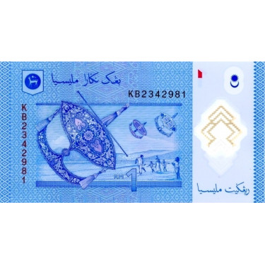 Malaysia 1 Ringgit 2011 P-51b polymer