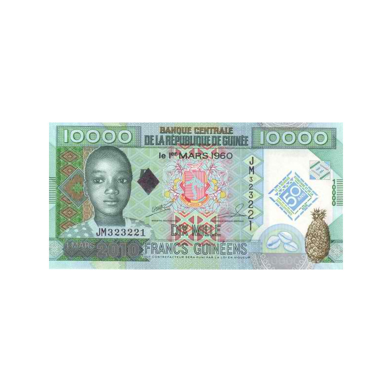 Guinea 10 000 Francs 2010 P-45