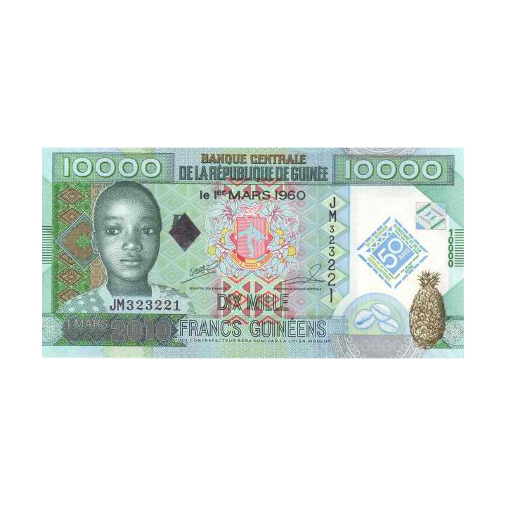 Guinea 10 000 Francs 2010 P-45