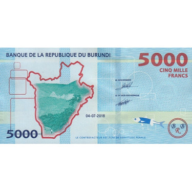 Burundi 5000 Francs 2018 P-53
