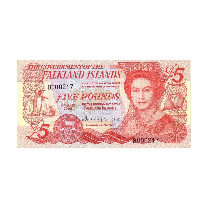 Falkland Islands 5 Pounds 2005 P-17