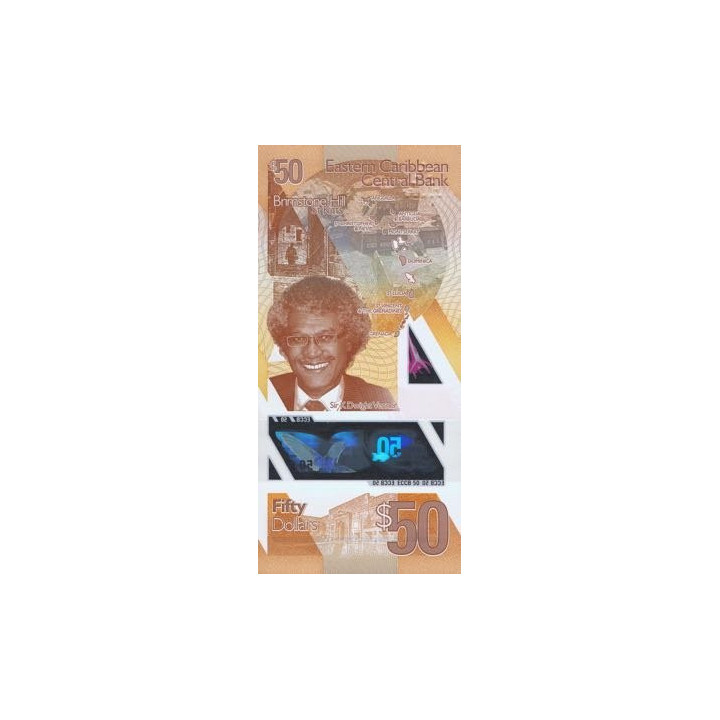 Eastern Caribbean 50 dollars 2019 ND P-New plastsedel