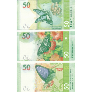 Hong Kong 3 x 50 Dollars 2020 P-new
