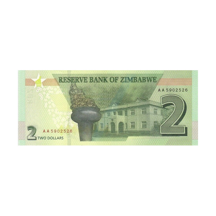 Zimbabwe 2 Dollars 2019 P-new