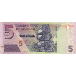 Zimbabwe 5 Dollars 2019 P-new