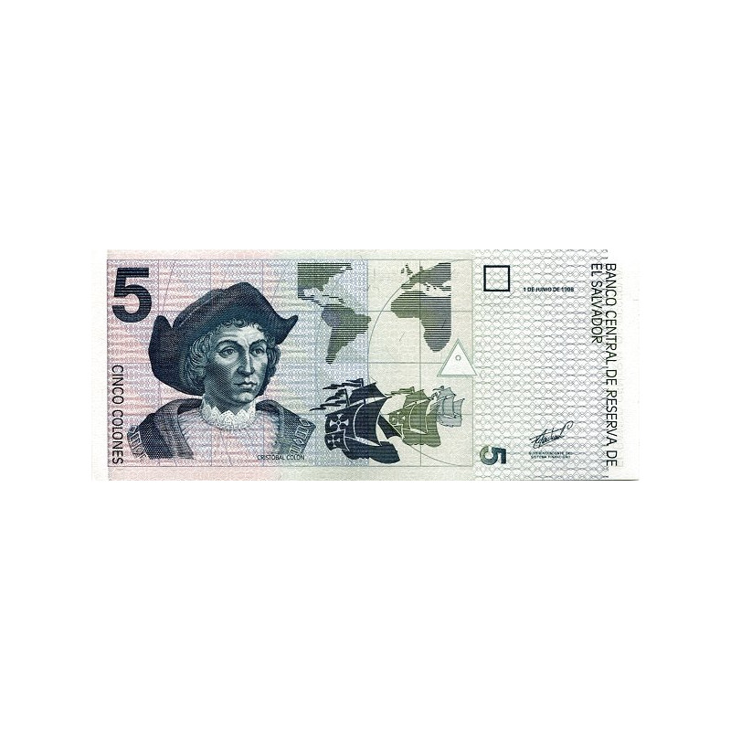 El Salvador 5 Colones 1998 P-147b