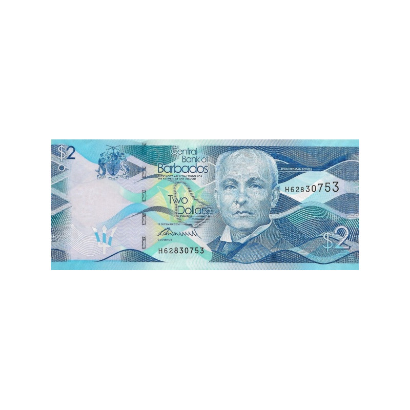 Barbados 2 Dollars 2016 P-73b