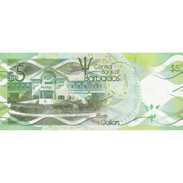 Barbados 5 Dollars 2017 P-74b