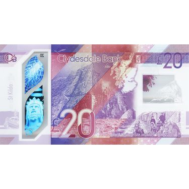 Skottland 20 Pounds 2020 P-new Clydesdale Bank
