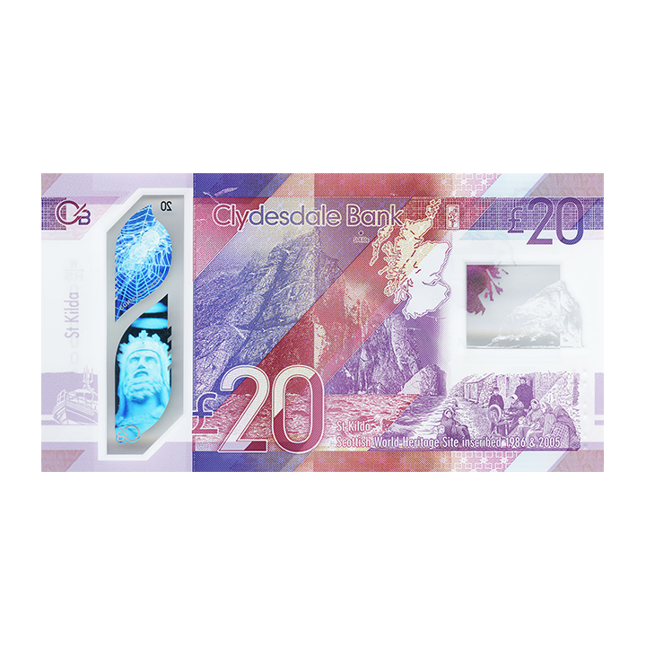 Scotland 20 Pounds 2020 P-new Clydesdale Bank